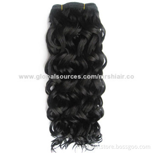 20-inch color 1# jet black color natural wavy Indian Remy hair weaving